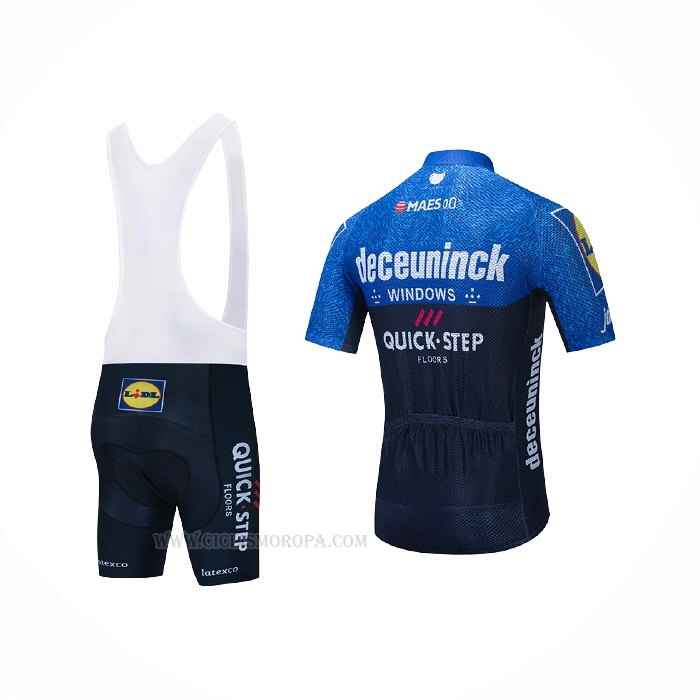 2021 Ropa Ciclismo Deceuninck Quick Step Azul Violeta Mangas Corta y Culotte Corto